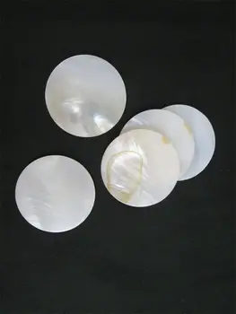 20Pcs Vložkou materiál kolo shell bodky biela perleť shell prázdne 40*40 mm