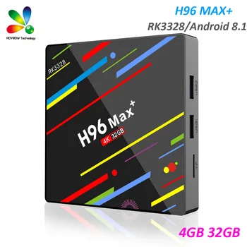 20pc H96 MAX Plus Android 8.1 TV Box 4GB+32GB Set-Top Box RK3328 2.4 G Wifi HDR10 HLG 4K 3D USB3.0 Netflix Media Player