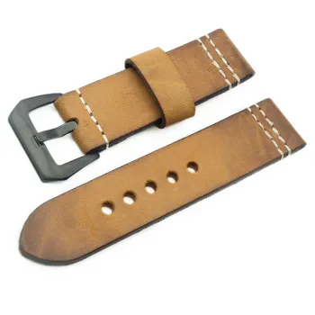 22 mm 24 mm 26 mm Ručné Vintage Brown Originálne Kožené Hodinky Kapela Popruh pre pam Mužov Watchband Popruh pre PAM DIY Nahradiť