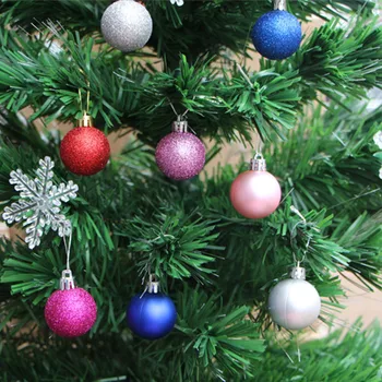 24pcs Vianočné Gule Ornament Stromu Visí Loptu Baubles Dekorácie na Vianoce, Sviatok Svadobné Časť Dekor 4 6 8 cm DIY Nástroj Moderného