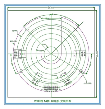 2500 Line ABZUVW6 Fáze Encoder Module Rozdielový Signál Priemyselné Servo Stepper Motor HN2506-36A