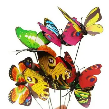 25Pcs Umelé Motýle Rastlín Trávnik na Dvore Dekor Vonkajšie Záhradné Dekorácie Motýľ S Vkladaním Prúty Kvetináčov Ozdoby