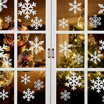 270 Ks/veľa Vianočná Vločka Okno Nálepky Zimné Samolepky na Stenu Vianočné Dekorácie pre Domov Nový Rok Dodávky