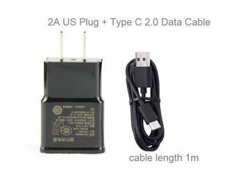 2A EÚ a USA Adaptér Mobilného Telefónu Nabíjačku +Typu C, USB Kábel Pre Xiao Mi A2 (Mi 6X),Pre Huawei Honor 10,ZTE nubia Červená Mágia