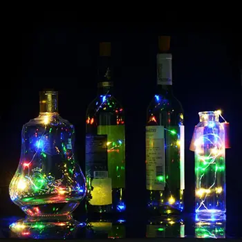2M 20 LED Fľaša Vína String Svetlá Korku Tvarované Sklo Zátka Lampa Vianočné urob si sám
