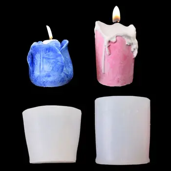 2ks 3D Tulipán Sviečka Plesní, Silikónové Formy Ručné Živice Plesne, Vosku, Sadry Aromaterapia Omietky Sviečka 3D Silikónové Formy
