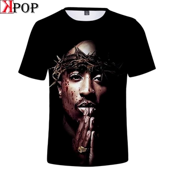 2pac 3D Tričko Unisex Tupac Makaveli T Shirt Rapper Potent Smalls Snoop Dogg Eminem Jay-z J Cole 21 Savage Tričko oblečenie
