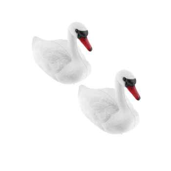 2pc Život Veľkosť Swan, umelé návnady Rybník Dekorácie Plastové Plávajúce Okrasných Vtákov