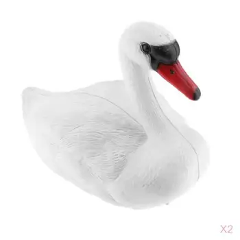 2pc Život Veľkosť Swan, umelé návnady Rybník Dekorácie Plastové Plávajúce Okrasných Vtákov