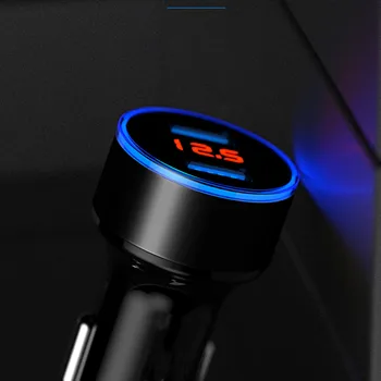 3.1 5V Duálny USB Nabíjačka do Auta S LED Displej Univerzálny Telefón, Auto-Nabíjačka pre Xiao Samsung S8 iPhone X 8 Plus Tablet atď #101
