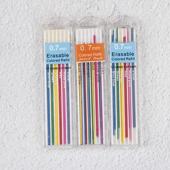 3 Boxy 0.7 mm Farebné Mechanické Ceruzky Náplň Viesť Vymazateľné Študent Stacionárne Školské potreby teplej predaj