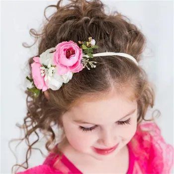 3 Ks/veľa Dievčatká Umelý Kvet hlavový most Vyhovovali Módne Princezná Dieťa Novorodenec Hairband Fotografie Nástroj Darček