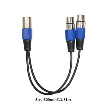3-Pin XLR konektorom pre Duálne 2 XLR Konektor Y Rozdeľovač Audio Kábel, Adaptér Pre zmiešavač Záznamník mikrofón, reproduktor, zosilňovač