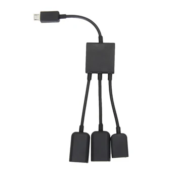 3 in1 Multi-funkcia Dual Micro USB OTG Host Hub Kábel Adaptéra Mužov a Žien Dual Micro USB 2.0 Host OTG Hub Kábel Adaptéra