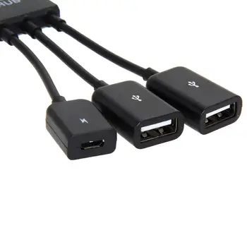 3 in1 Multi-funkcia Dual Micro USB OTG Host Hub Kábel Adaptéra Mužov a Žien Dual Micro USB 2.0 Host OTG Hub Kábel Adaptéra