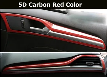 30*152 CM/Veľa Auto Styling vysoko lesklá Červená modrá čierna 5D uhlíkových vlákien vinyl fólie z uhlíkových vlákien auto zábal list film Roll