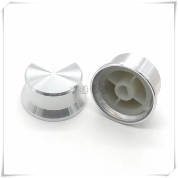 30 * 15mm strieborný hliníkový gombík pol rukoväť D-typ vnútorného otvoru 6 mm potenciometer prepnúť nastavenie gombíka