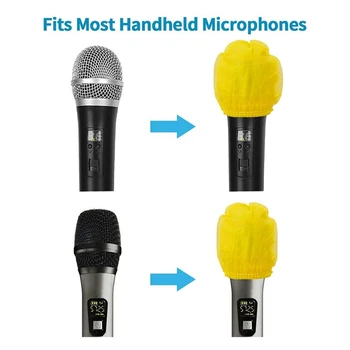 300 Ks Jednorazových Mikrofón, Pokrytie Non-Tkané Mikrofón Krytie čelného skla pre Nahrávacie Štúdio, KTV, Stage Výkon