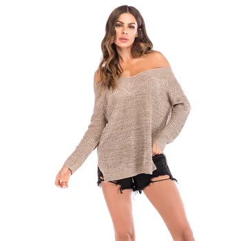 30pcs/veľa 2018 Jeseň módy sexy sveter off-the-ramenný dlhým rukávom sveter Európske a Americké oblečenie pre ženy