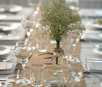 35 cm * 3 M vrecoviny stôl runner pre domáce dekorácie juty stôl runner pre svadobné prírodné vrecoviny svadobné koláčiky tabuľka dekor