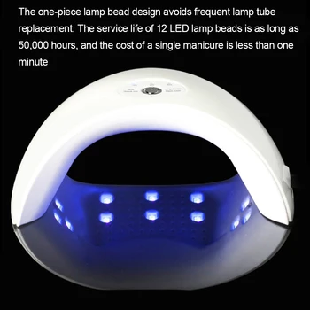 36W LED Infračervené Inteligentné Načasovanie Nail Art UV Gél Lampa na Vlasy Manikúra Stroj