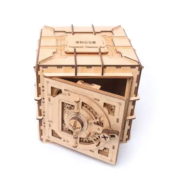 3D Puzzle Drevených Heslo, Treasure Box Mechanické Puzzle DIY Zostavený Model F3ME