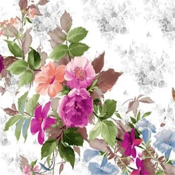 3D Tapety Prírody pre Obývacia Izba Steny Domova Vlastné Fotografie, Nástenné Maľby Ružové Kvety Tapety Moderné Biele Steny Papiere