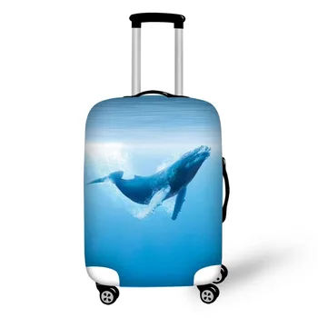 3D Veľryba hrbáč dizajn tlače vysoko elastická tkanina, kryty, ochranné kryty na kufre, cestovné príslušenstvo batožiny sa vzťahuje