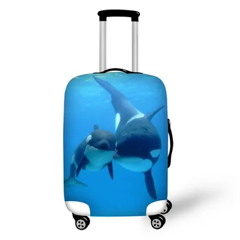 3D Veľryba hrbáč dizajn tlače vysoko elastická tkanina, kryty, ochranné kryty na kufre, cestovné príslušenstvo batožiny sa vzťahuje