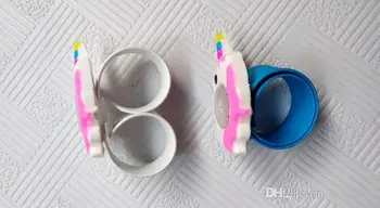3D animovaný Jednorožec Dieťa Hodinky farebné Slap Bežné Quartz Hodinky mäkké silikónové jelly candy deti športové hodinky