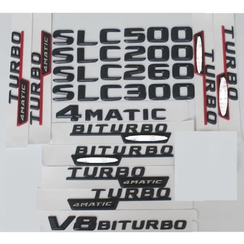 3D Čierny Kufor Písmená Odznak Znak Emblémy Odznaky pre Mercedes Benz SLC180 SLC200 SLC300 SLC250 SLC43 V8 BITURBO AMG 4MATIC
