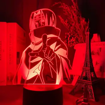 3d Lampa Anime Naruto Itachi Uchiha Obrázok Nočného Cool Darček k Narodeninám Farebné LED Nočné Svetlo Itachi pre Dieťa Spálňa Decor