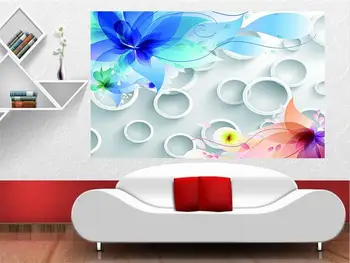 3d tapety foto tapety vlastné obývacia izba nástenná maľba kreatívne kvetinové kruhu maľba pozadia, tapety, nálepky na stenu 3d