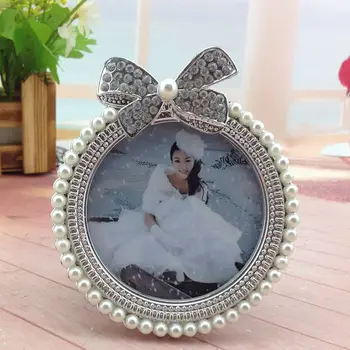 3inch Pearl Živice Photo Frame Diamond Pearl Dekorácie Dievča Obrázok Držiteľ Baby Sprcha Darček k Narodeninám Domov Izba Ornament lin4188