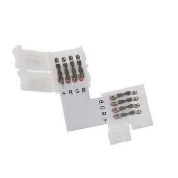 4 Pin LED Konektor Tvaru L Rohu Rýchle Splitter Pravý Uhol 10 mm 5050 RGB LED Pásy Svetla
