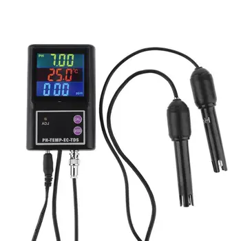 4-v-1 Kvalita Vody Analyzer on-Line Monitorovanie pH Teplota ES TDS Meter Tester pre Akvária, Rybníky, Poľnohospodárstvo PH-260