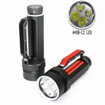 4 x, XM-L2 6000LM Potápanie LED Baterka Prenosné Magnetické LED Žiarovka Svetla Podmorské Potápanie Svietidla Pre Jaskyňa Poľovnícke Táborenie