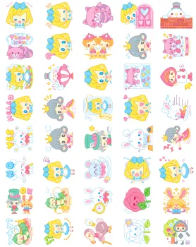 40 Anime Farba Dievčatko Papierové Nálepky Dekorácie DIY Album Denník, Zápisník v Knihe Label Nálepka Roztomilý kancelárske potreby