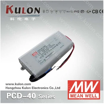 40W 350mA Meanwell PCD-40-350B konštantný prúd LED napájanie AC stmievateľné UL CB TUV CE, EMC, FCC