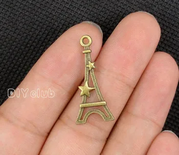 40pcs--Antické Bronzové Eiffelova Veža Prívesok Charms, Paríž, Francúzsko, Šperky, Takže 2 Stranný 29x13mm
