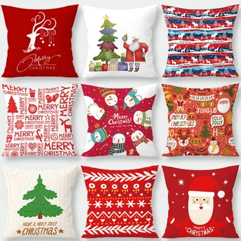 45 x 45 cm šťastné a Veselé Vianoce, Santa Claus Vankúš Dekorácie PillowsHome Gauč Dekoratívny Vankúš Hodiť Vankúš Kryt