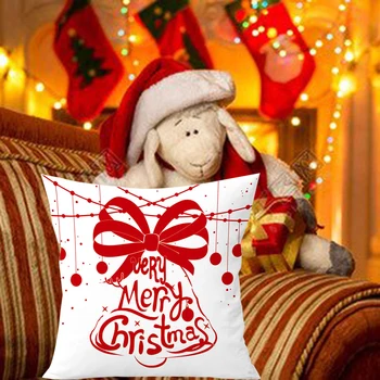 45 x 45 cm šťastné a Veselé Vianoce, Santa Claus Vankúš Dekorácie PillowsHome Gauč Dekoratívny Vankúš Hodiť Vankúš Kryt