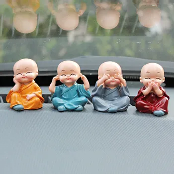 4Pcs/Set Malý Mních, Pre Domáce Dekorácie, Figúrky Auto Dekorácií