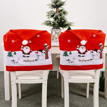 4Pcs Stoličky Kryt Santa Claus Kuchynský Stôl Poťahy Vianočné Domáce Dekorácie Stoličky Prípadoch Vianočné Ozdoby