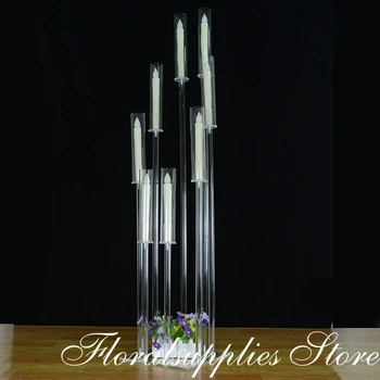 4pcs 105 cm vysoký crystal 8 rameno candelabra svadobný stôl centerpieces priehľadný akrylový dekoratívny svietnik podujatia, party dekorácie