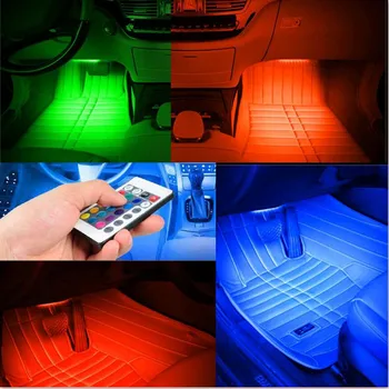 4pcs Auto RGB LED Pásy Svetla LED Pásu Svetlá pre škoda octavia a5 ford focus bmw 3 e46 nissan kopy toyota yaris audi a6 c6