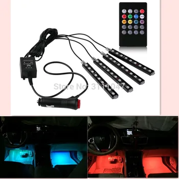 4pcs Auto RGB LED Pásy Svetla LED Pásu Svetlá pre škoda octavia a5 ford focus bmw 3 e46 nissan kopy toyota yaris audi a6 c6