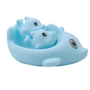 4pcs Dolphin Krásne Baby Kúpeľ Hračky, Vodné Rozprašovacie Squeeze Dabbling Hračky Deti Plávať Vody Vaňa Gumy Kúpeľňa Hrať Zvieratá