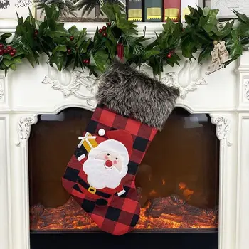 4pcs/set Vianočná Pančucha Santa Claus Snehuliak Elk Darček Cukríky Tašky Visí Vianočný Strom Krb Nový Rok Dekorácie