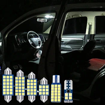 4x bezchybné Auto LED Žiarovky Auto, Interiér Svetla Kit Pre Mitsubishi Pajero 2007 2008 Dome Svetlá na Čítanie batožinového priestoru Lampy
